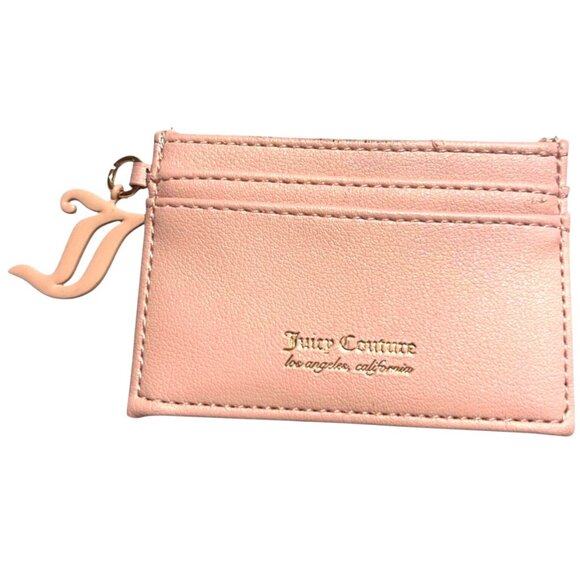Juicy Couture Pink Card Holder Wallet With Gold Logo Detailing& "J"Charm Keyring - Picture 1 of 11